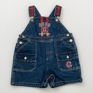 Vintage Carters Chicago Cubs Embroidered Size 18 Mo Baby Y2K 90s Overalls Denim
